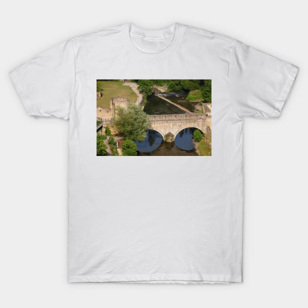 Bridge Stierchen, Unterstadt Grund, Alzette Valley, Luxembourg T-Shirt by Kruegerfoto